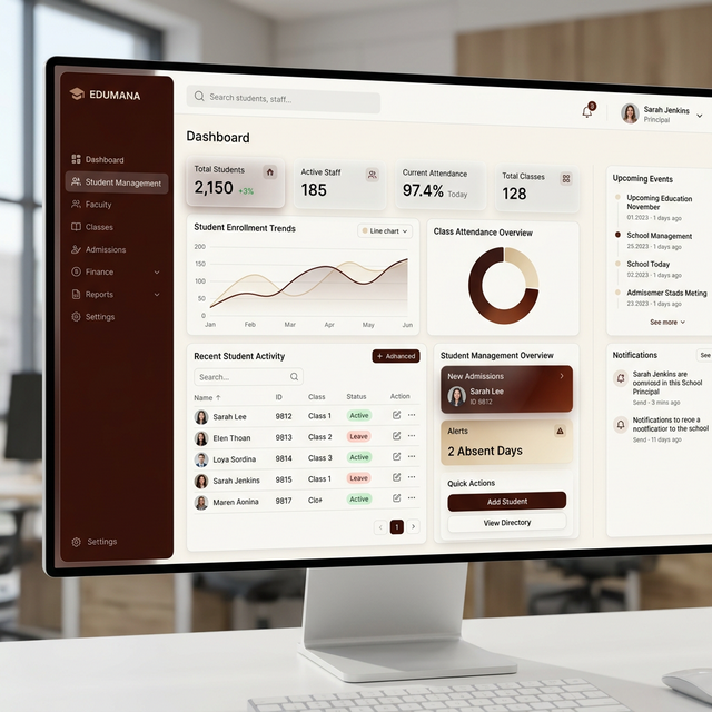 Uniforger School ERP Dashboard Management